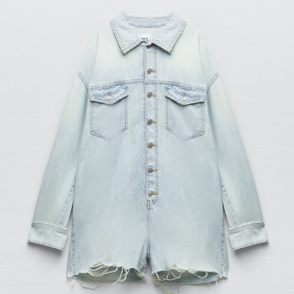 Zara Denim Jumpsuit - Picture 6 of 10